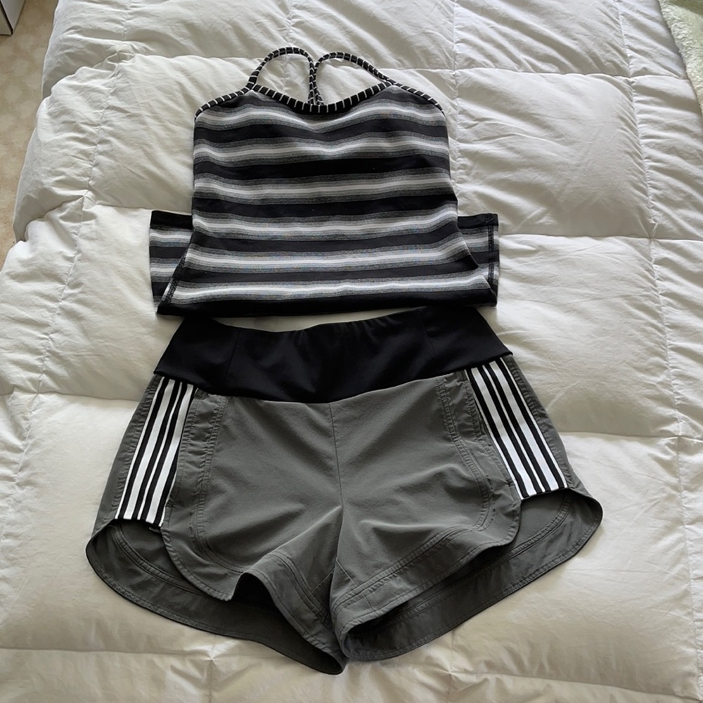 Lululemon Tank Top and Athleta Shorts